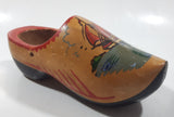 Vintage Holland Dutch Sailboat 7" Long Hand Painted Wood Clog Shoe