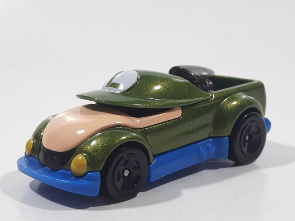 2016 Hot Wheels Super Mario Character Cars Luigi Metalflake Olive Green Die Cast Toy Race Car Vehicle