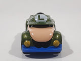 2016 Hot Wheels Super Mario Character Cars Luigi Metalflake Olive Green Die Cast Toy Race Car Vehicle