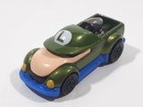 2016 Hot Wheels Super Mario Character Cars Luigi Metalflake Olive Green Die Cast Toy Race Car Vehicle