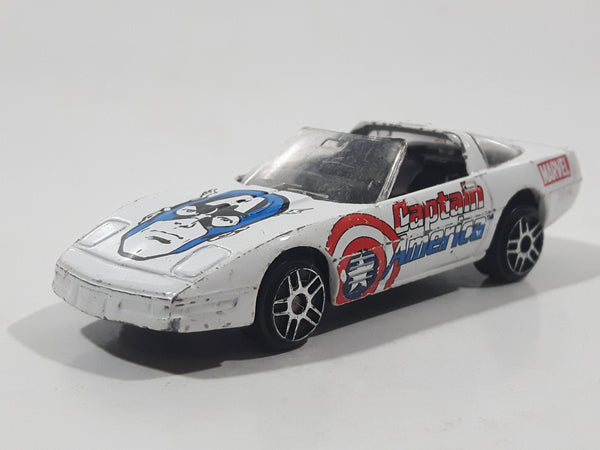 2003 Maisto Marvel Comics Captain America Corvette ZR-1 White Die Cast Toy Car Vehicle