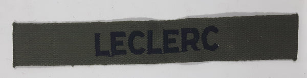 US Army Name Tape Olive Green Colored 1" x 6 5/8" Fabric Patch Badge Leclerc