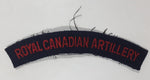 Royal Canadian Artillery Arched Shoulder Title Black with Red Letters 3/4" x 5" Fabric Patch Badge