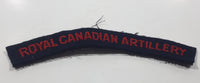 Royal Canadian Artillery Arched Shoulder Title Black with Red Letters 3/4" x 5" Fabric Patch Badge