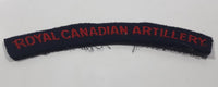 Royal Canadian Artillery Arched Shoulder Title Black with Red Letters 3/4" x 5" Fabric Patch Badge