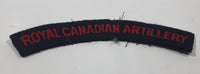 Royal Canadian Artillery Arched Shoulder Title Black with Red Letters 3/4" x 5" Fabric Patch Badge