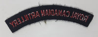 Royal Canadian Artillery Arched Shoulder Title Black with Red Letters 3/4" x 5" Fabric Patch Badge