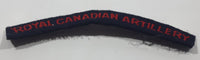 Royal Canadian Artillery Arched Shoulder Title Black with Red Letters 3/4" x 5" Fabric Patch Badge