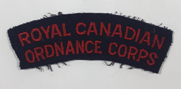 Royal Canadian Ordnance Corps 7/8" x 3 1/2" Arched Shoulder Title Fabric Patch Badge