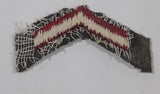 Vintage US Army Private First Class Rank Red Thread Chevron on Khaki 1" x 7/8" Shoulder Fabric Patch Badge