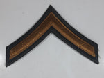 Vintage Navy Private First Class Rank Gold Thread Chevron on Dark Grey 2 3/4" x 4" Shoulder Fabric Patch Badge