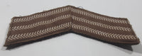 Vintage Canadian Army Sergeant Rank WO Warrant Officer Dull White Thread Chevron on Khaki 2 1/2" x 4 1/2" Shoulder Fabric Patch Badge