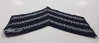 Vintage US Army Sergeant Rank Light Blue White Thread Chevrons on Dark Blue 4" x 5 3/4" Shoulder Fabric Patch Badge