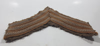 Vintage Canadian Army Sergeant Rank Light Brown Thread Chevron on Tan and Khaki 4 3/4" x 5 3/4" Shoulder Fabric Patch Badge