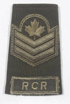 Vintage Royal Canadian Regiment RCR Three Chevrons NCO Sergeant 2 5/8" x 4 1/8" Shoulder Fabric Patch Badge