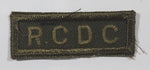 Vintage Royal Canadian Army RCDC Dental Corps 7/8" x 2 1/4" Bar Shoulder Fabric Patch Badge