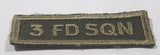 Vintage Royal Canadian Army 3 FD SQN 3rd Field Squadron 3/4" x 2 1/2" Bar Shoulder Fabric Patch Badge