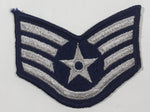 Vintage U.S. Air Force E-5 Staff Sergeant Silver and Blue 2 1/4" x 2 7/8" Fabric Patch Badge Insignia