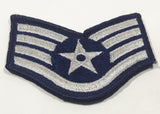 Vintage U.S. Air Force E-5 Staff Sergeant Silver and Blue 2 1/4" x 2 7/8" Fabric Patch Badge Insignia