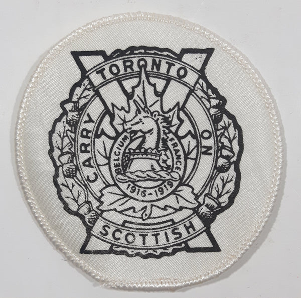 Rare Vintage Toronto Scottish Regiment Belgium France 1916-1919 "Carry On" 3" Fabric Patch Badge Insignia