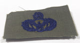 Vintage USAF US Air Force Senior Security Police Dark Blue Thread Olive Green 1 5/8" x 3" Fabric Patch Badge Insignia