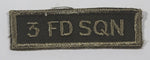 Vintage Royal Canadian Army 3 FD SQN 3rd Field Squadron 3/4" x 2 1/2" Bar Shoulder Fabric Patch Badge