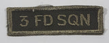 Vintage Royal Canadian Army 3 FD SQN 3rd Field Squadron 3/4" x 2 1/2" Bar Shoulder Fabric Patch Badge