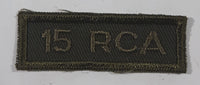 Vintage Royal Canadian Army 15 RCA 15th Artillery Regiment 3/4" x 2 1/4" Bar Shoulder Fabric Patch Badge