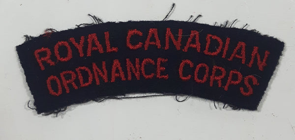 Royal Canadian Ordnance Corps 7/8" x 3 1/2" Arched Shoulder Title Fabric Patch Badge