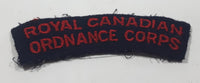 Royal Canadian Ordnance Corps 7/8" x 3 1/2" Arched Shoulder Title Fabric Patch Badge