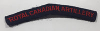 Royal Canadian Artillery Arched Shoulder Title Black with Red Letters 3/4" x 5" Fabric Patch Badge