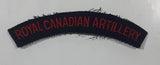 Royal Canadian Artillery Arched Shoulder Title Black with Red Letters 3/4" x 5" Fabric Patch Badge