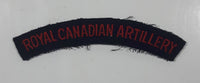 Royal Canadian Artillery Arched Shoulder Title Black with Red Letters 3/4" x 5" Fabric Patch Badge