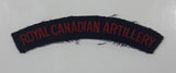 Royal Canadian Artillery Arched Shoulder Title Black with Red Letters 3/4" x 5" Fabric Patch Badge