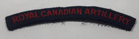 Royal Canadian Artillery Arched Shoulder Title Black with Red Letters 3/4" x 5" Fabric Patch Badge