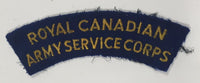 Royal Canadian Army Service Corps 1 1/4" x 4 3/4" Arched Shoulder Title Fabric Patch Badge