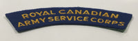 Royal Canadian Army Service Corps 1 1/4" x 4 3/4" Arched Shoulder Title Fabric Patch Badge