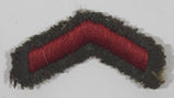 Vintage US Army Private First Class Rank Red Thread Chevron on Khaki 1" x 7/8" Shoulder Fabric Patch Badge