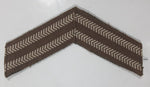 Vintage Canadian Army Corporal Rank Dull White Thread Chevron on Khaki 2 1/2" x 4 3/4" Shoulder Fabric Patch Badge