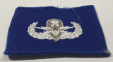 Vintage USAF EOD Explosive Ordnance Disposal White Thread Blue 2" x 2 3/4" Fabric Patch Badge Insignia