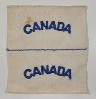 Rare Vintage Canadian Industries Canada Blue Thread on White 3 3/4" x 4" Fabric Patch Badge Insignia