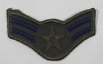 Vintage U.S. Air Force Airman First Class Olive and Blue 1 5/8" x 2 3/4" Fabric Patch Badge Insignia