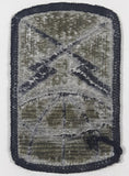 Vintage US Army Information System Command Subdued Black on Olive Green 1 7/8" x 2 7/8" Fabric Patch Badge Insignia