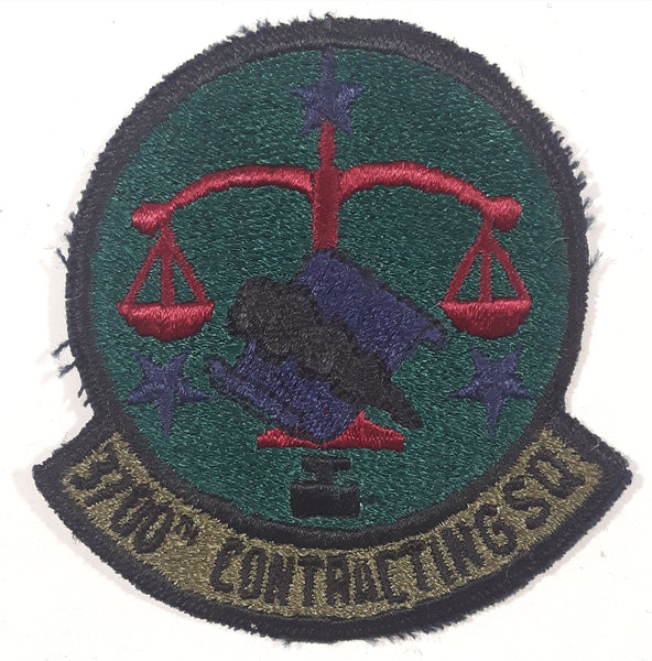 Vintage USAF US Air Force 3700th Contracting Squadron Subdued 2 3/4" x 3" Fabric Patch Badge Insignia