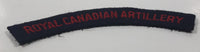 Royal Canadian Artillery Arched Shoulder Title Black with Red Letters 3/4" x 5" Fabric Patch Badge