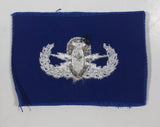 Vintage USAF EOD Explosive Ordnance Disposal White Thread Blue 2" x 2 3/4" Fabric Patch Badge Insignia