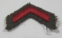 Vintage US Army Private First Class Rank Red Thread Chevron on Khaki 1" x 7/8" Shoulder Fabric Patch Badge