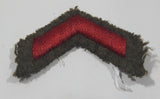 Vintage US Army Private First Class Rank Red Thread Chevron on Khaki 1" x 7/8" Shoulder Fabric Patch Badge