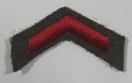 Vintage US Army Private First Class Rank Red Thread Chevron on Khaki 1" x 7/8" Shoulder Fabric Patch Badge