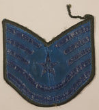 Vintage U.S. Air Force Technical Sergeant Dark Blue Thread on Olive Green 3 1/2" x 3 1/2" Fabric Patch Badge Insignia